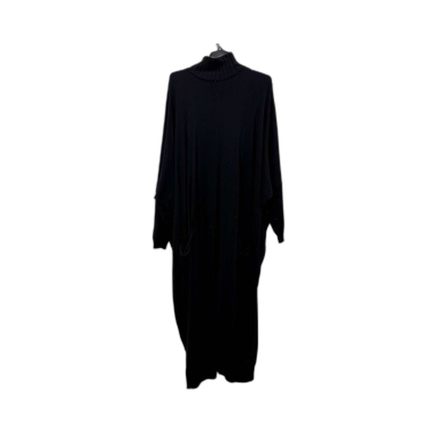 Showroom Womens Pleated Pullover Dress Turtleneck Long Sleeves Black Size 1