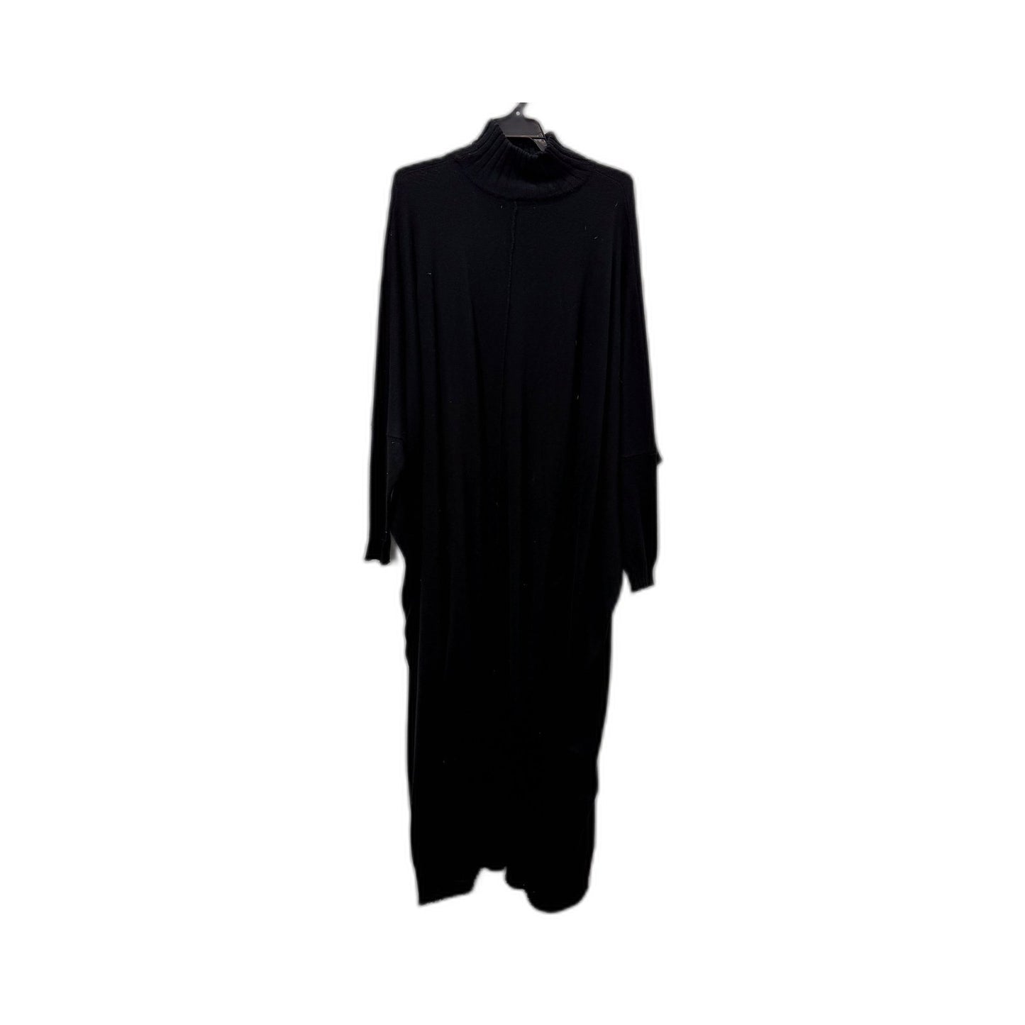 Showroom Womens Pleated Pullover Dress Turtleneck Long Sleeves Black Size 1