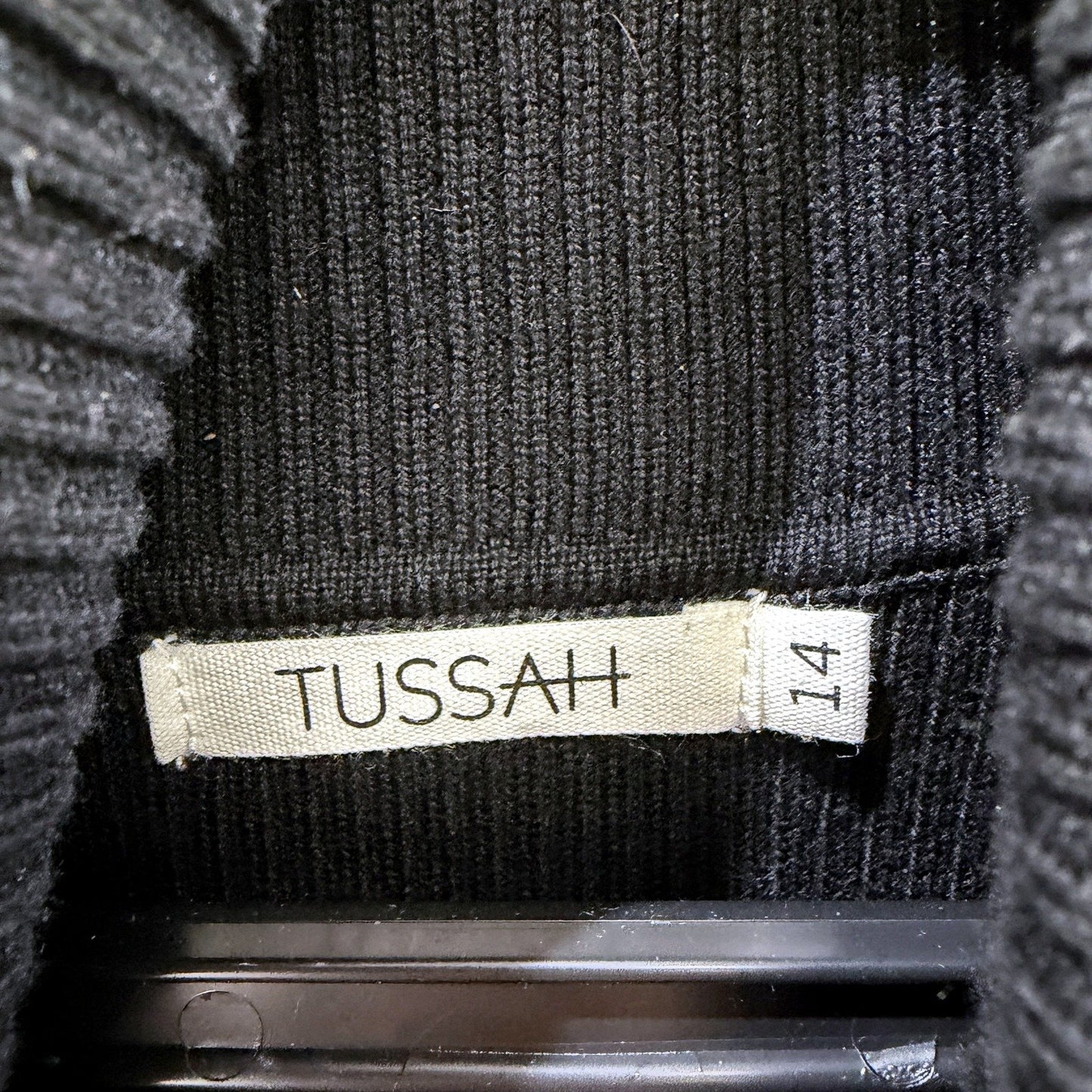 Tussah Womens Pullover Sweater Dress Black Turtleneck Long Sleeve Size 14
