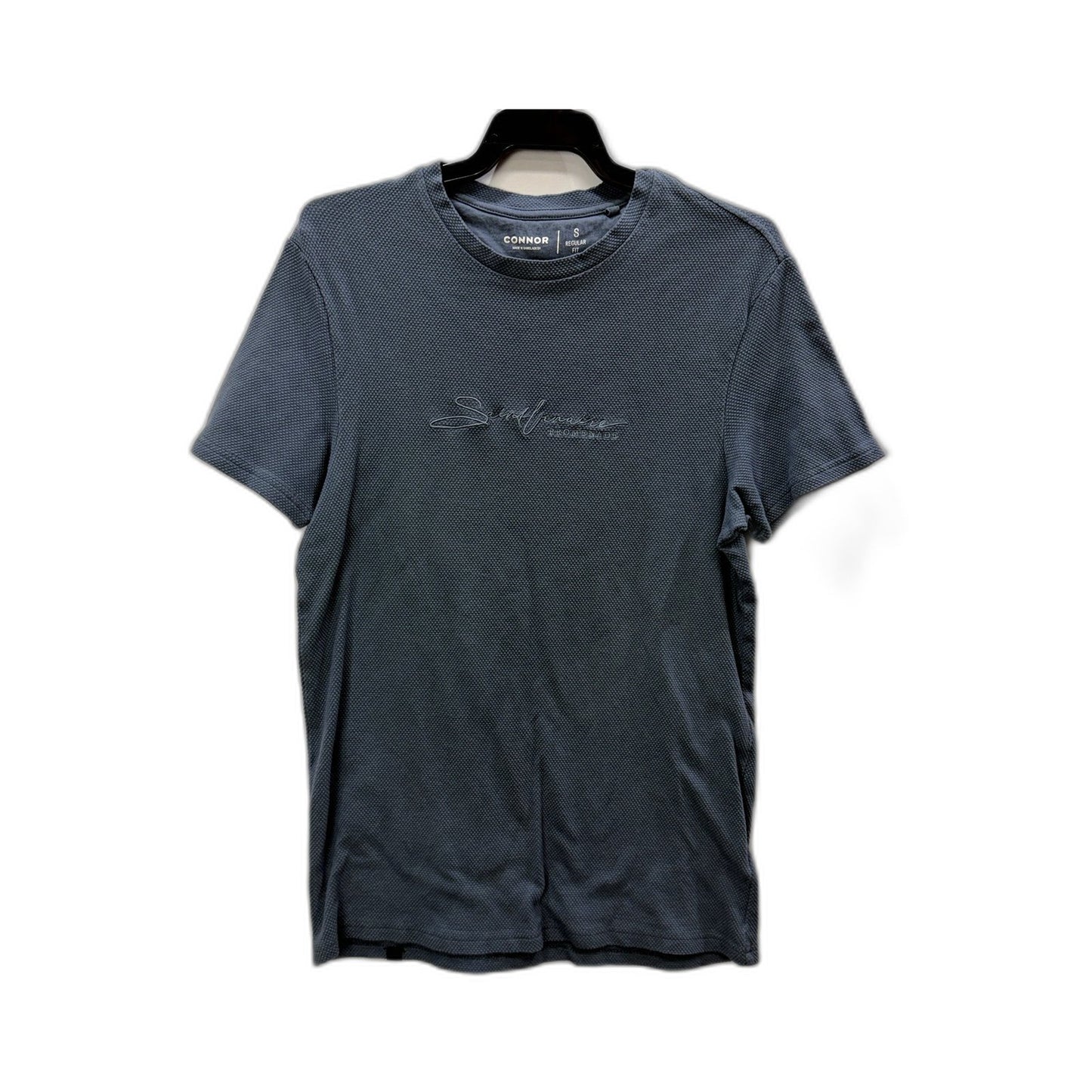 Connor Mens Textured Logo Pullover Sweatshirt in Blue/Gray, Size S
