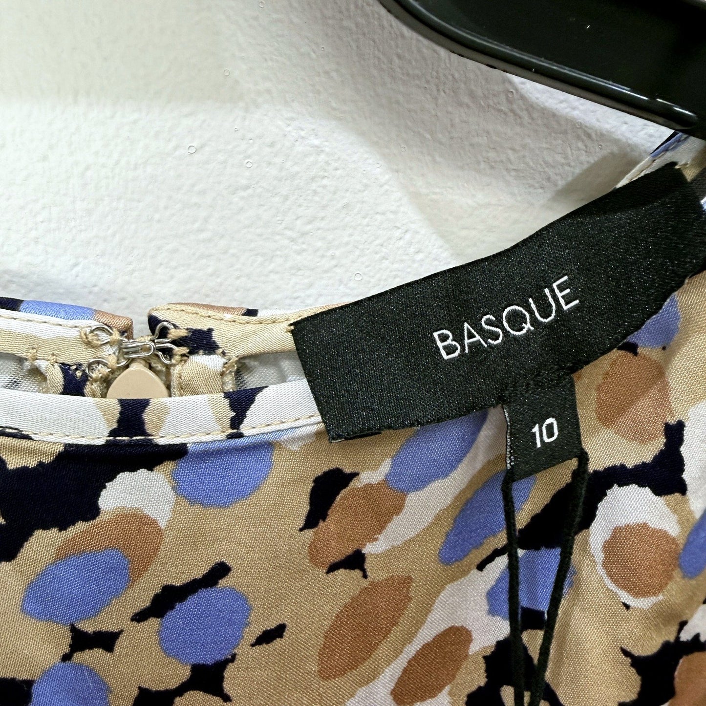 Basque Womens Floral Print Puff Sleeve Blouse in Multi Color or Size 10 NEW