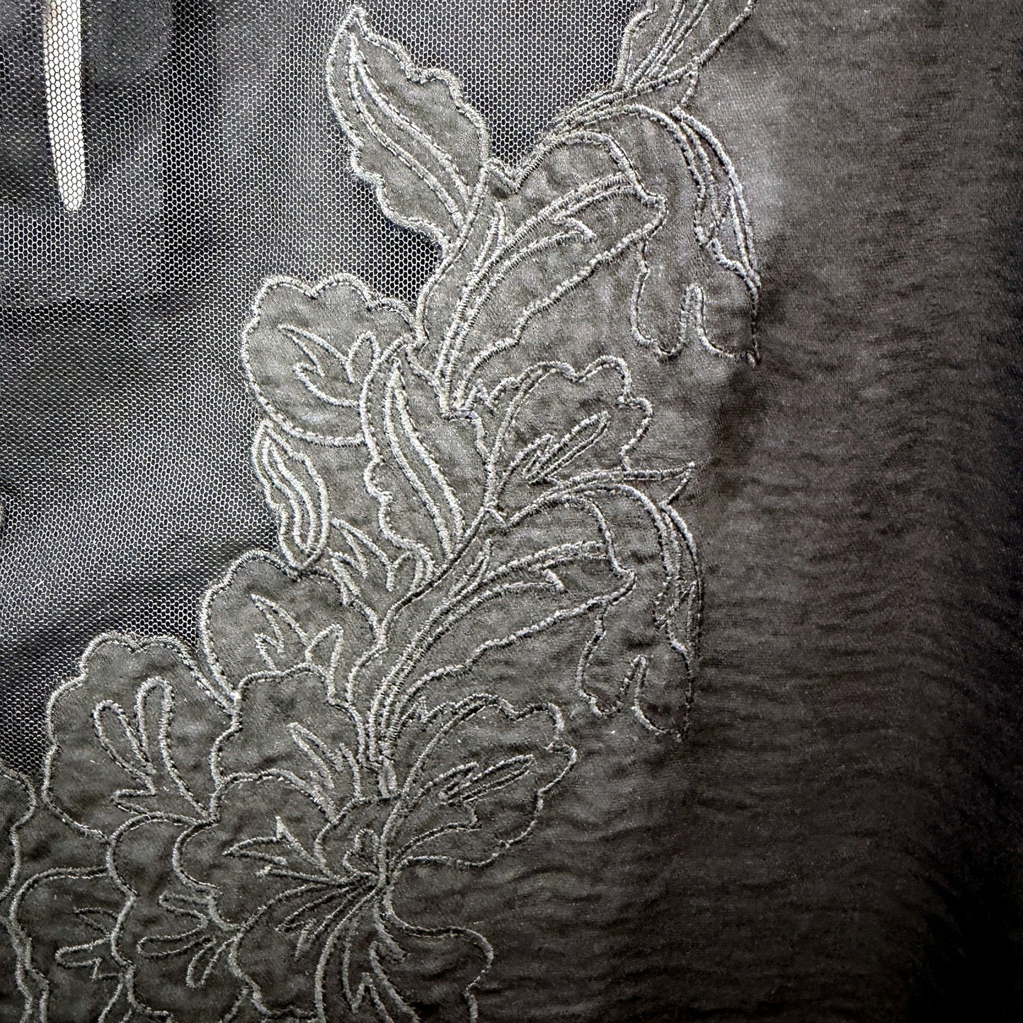 Guess Womens Floral Embroidered Mesh and Lace Blouse Black Casual Feminine Size