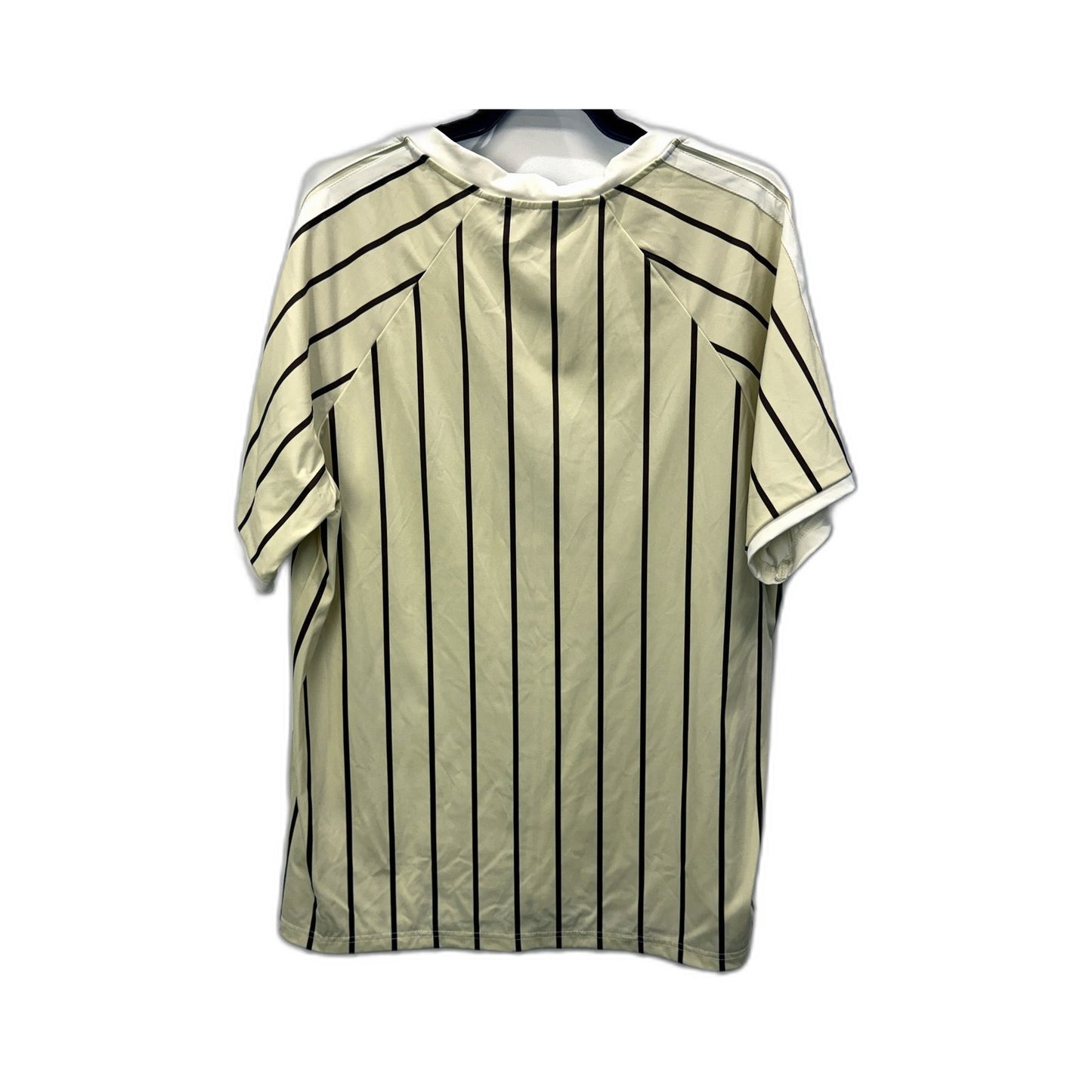 Lioness Womens Striped Baseball Jersey in Cream and Black, Size M NEW