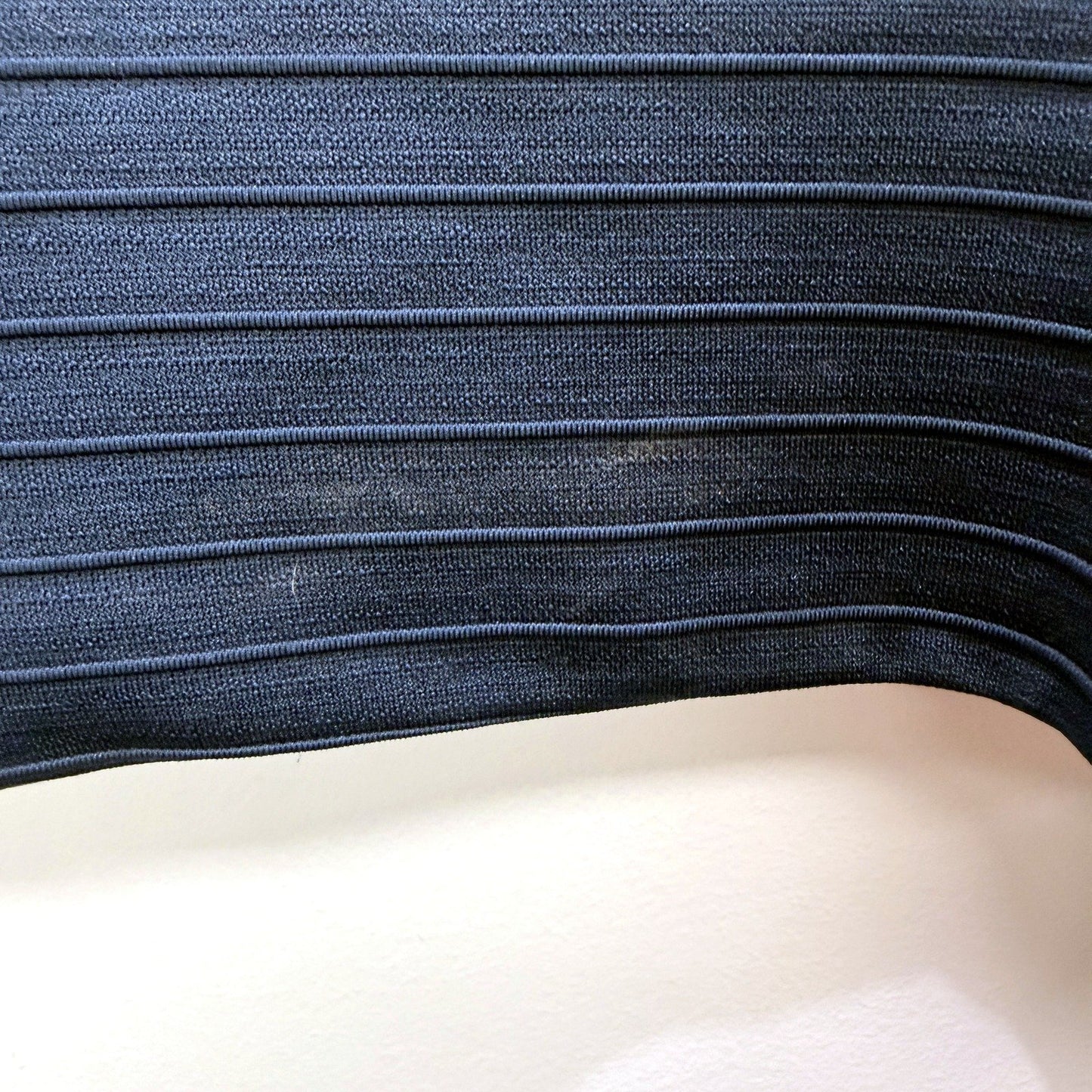 H&M Womens Ribbed Long Puff Sleeve Navy Blue Top for XS Size NEW