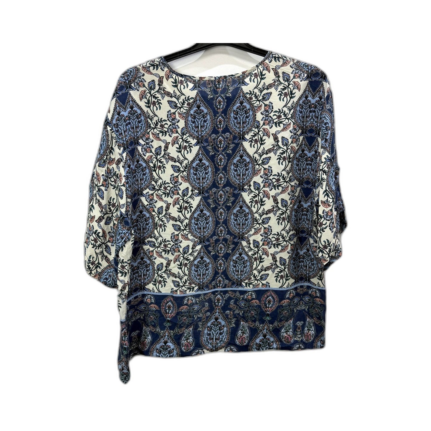 Verge Womens Viv Top - Floral Puff Sleeve Rayon Viscose Multi Color Size M