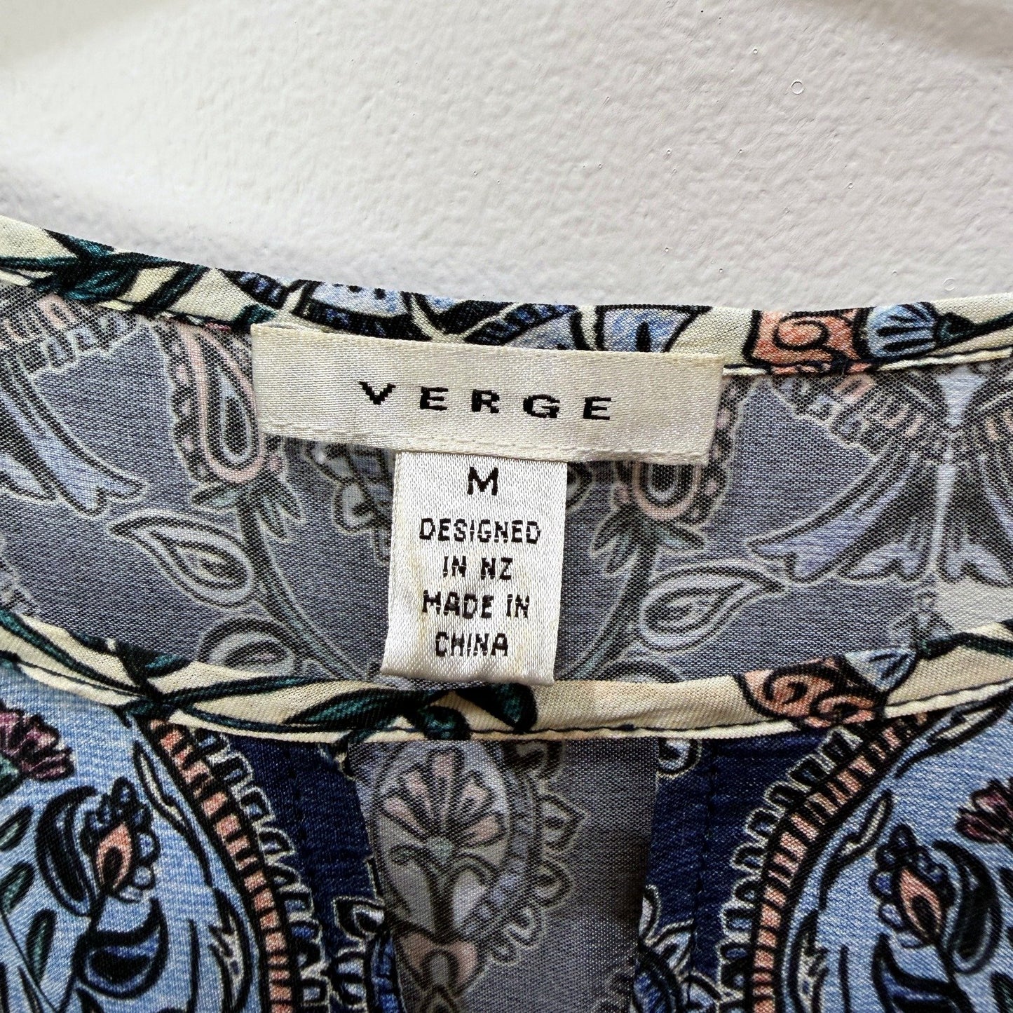 Verge Womens Viv Top - Floral Puff Sleeve Rayon Viscose Multi Color Size M