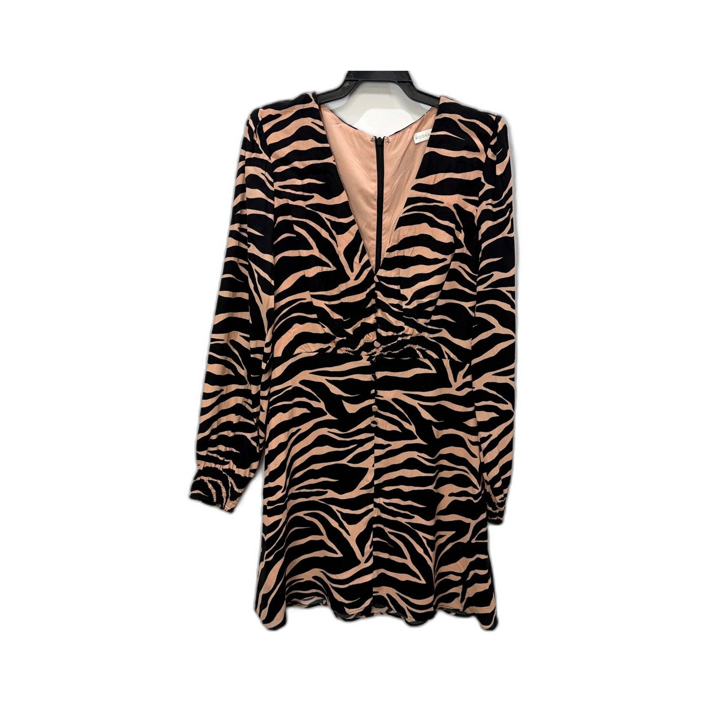 Kookai Womens Zebra Print Midi Dress Casual Feminine Long Sleeve Size 38