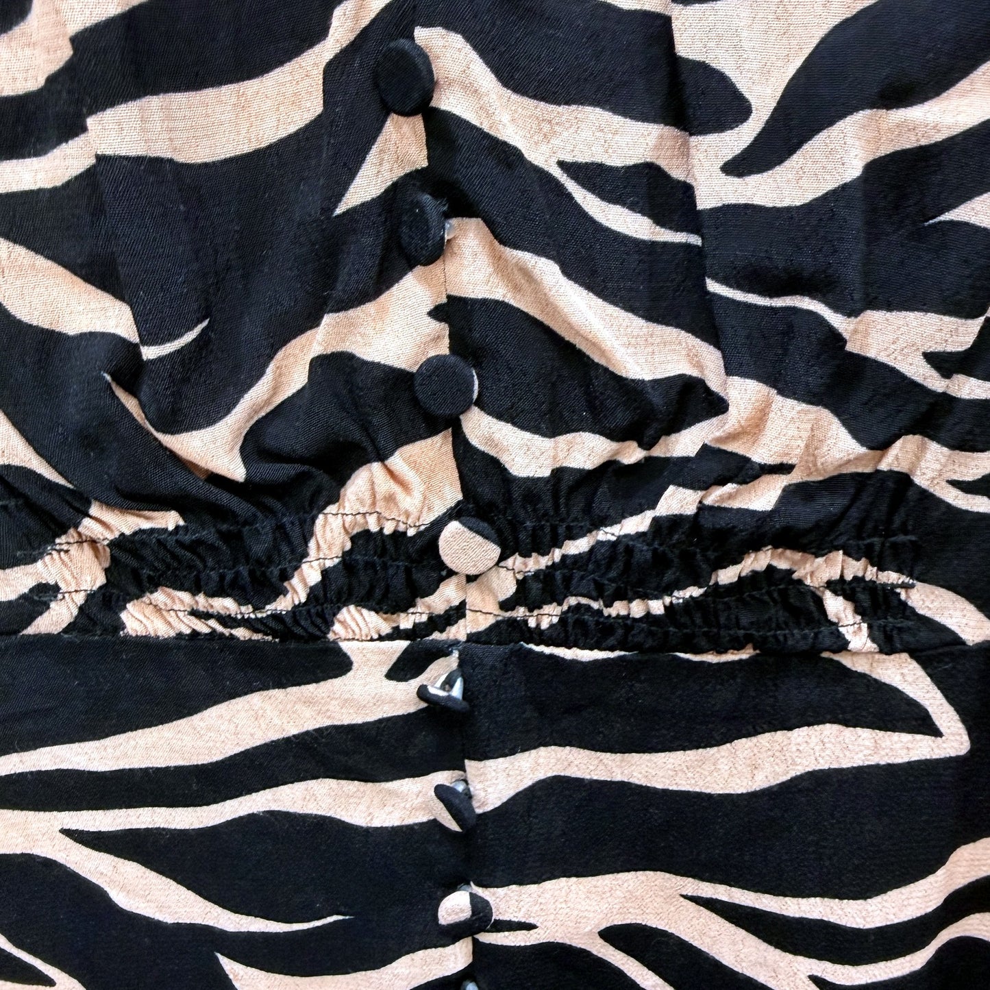 Kookai Womens Zebra Print Midi Dress Casual Feminine Long Sleeve Size 38