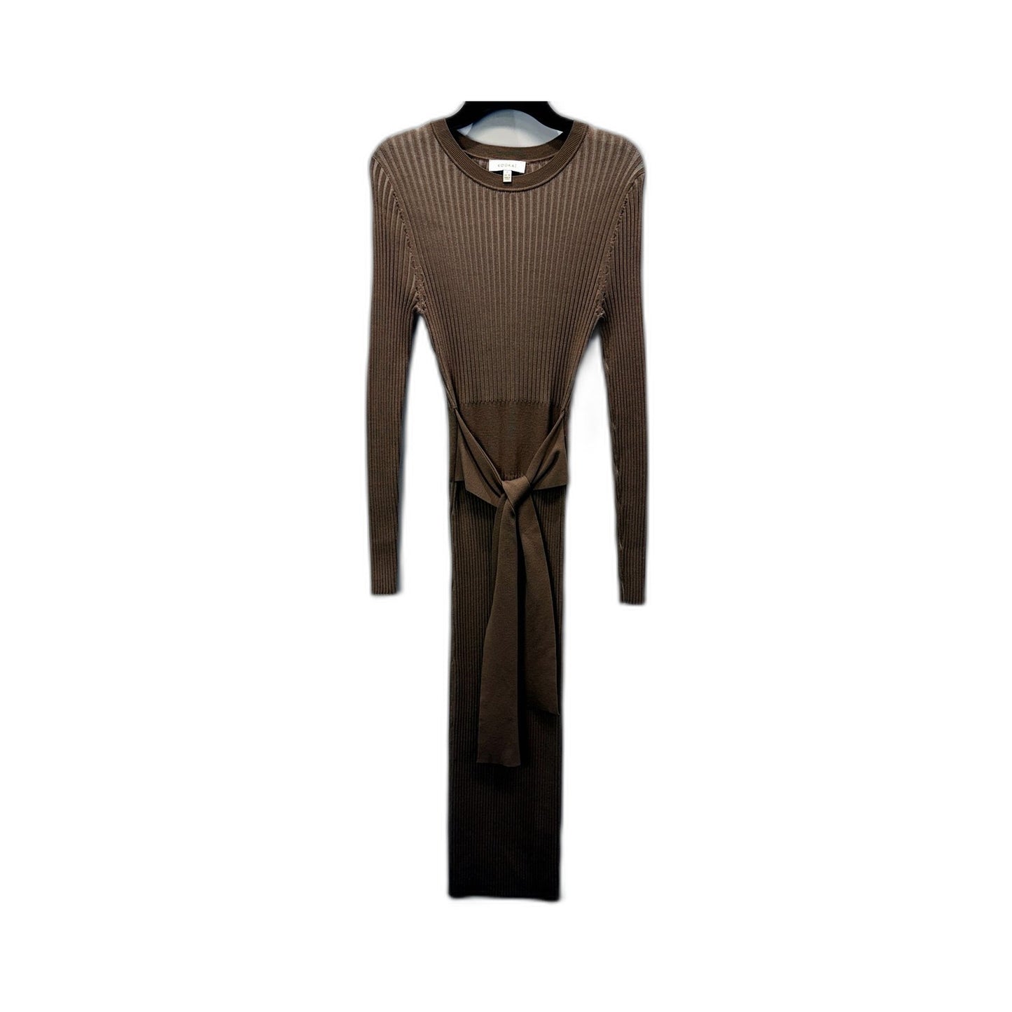 Kookai Womens Ribbed Knit Midi Dress in Brown - Size 0