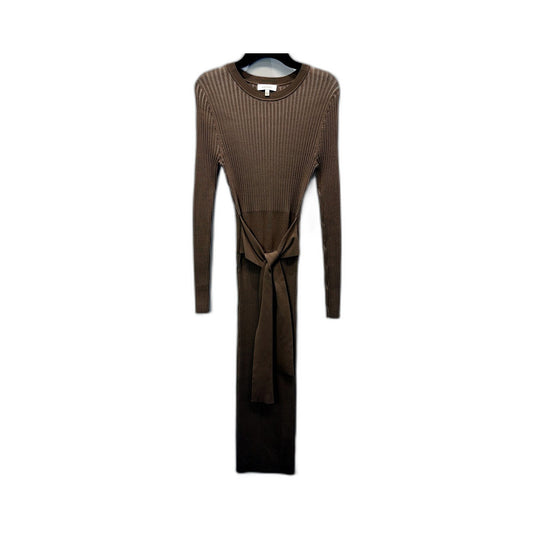 Kookai Womens Ribbed Knit Midi Dress in Brown - Size 0