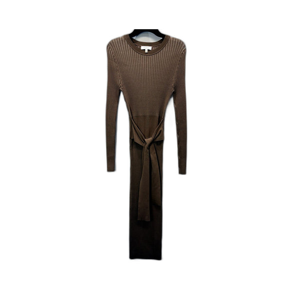 Kookai Womens Ribbed Knit Midi Dress in Brown - Size 0