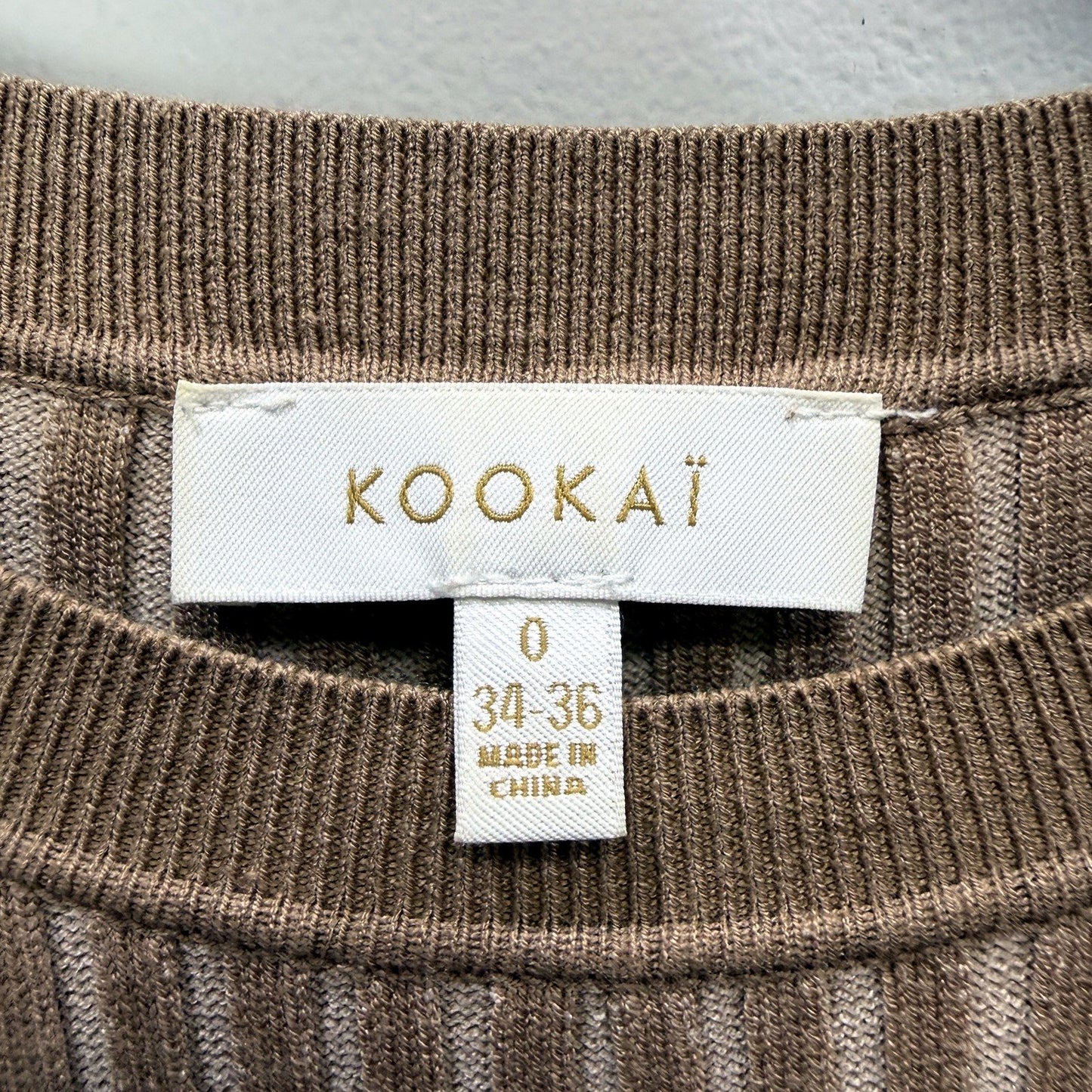 Kookai Womens Ribbed Knit Midi Dress in Brown - Size 0