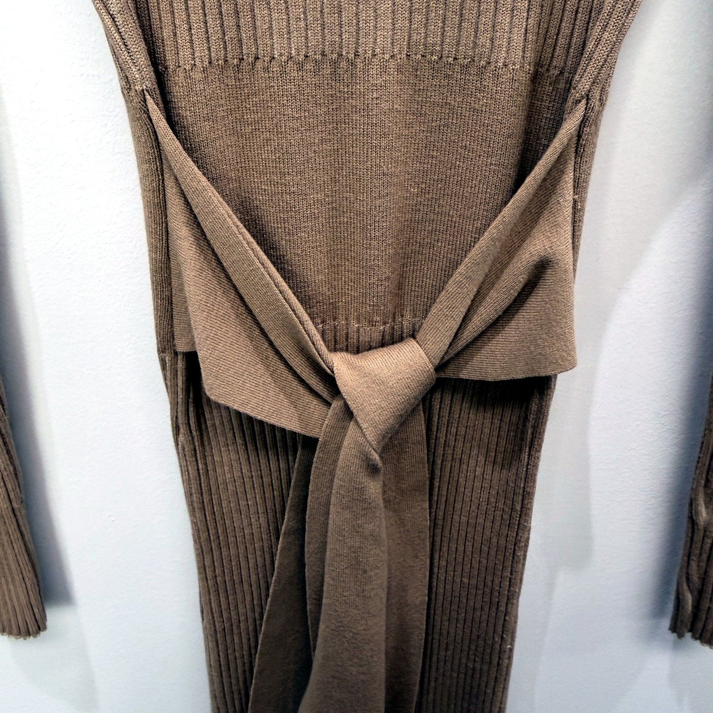 Kookai Womens Ribbed Knit Midi Dress in Brown - Size 0