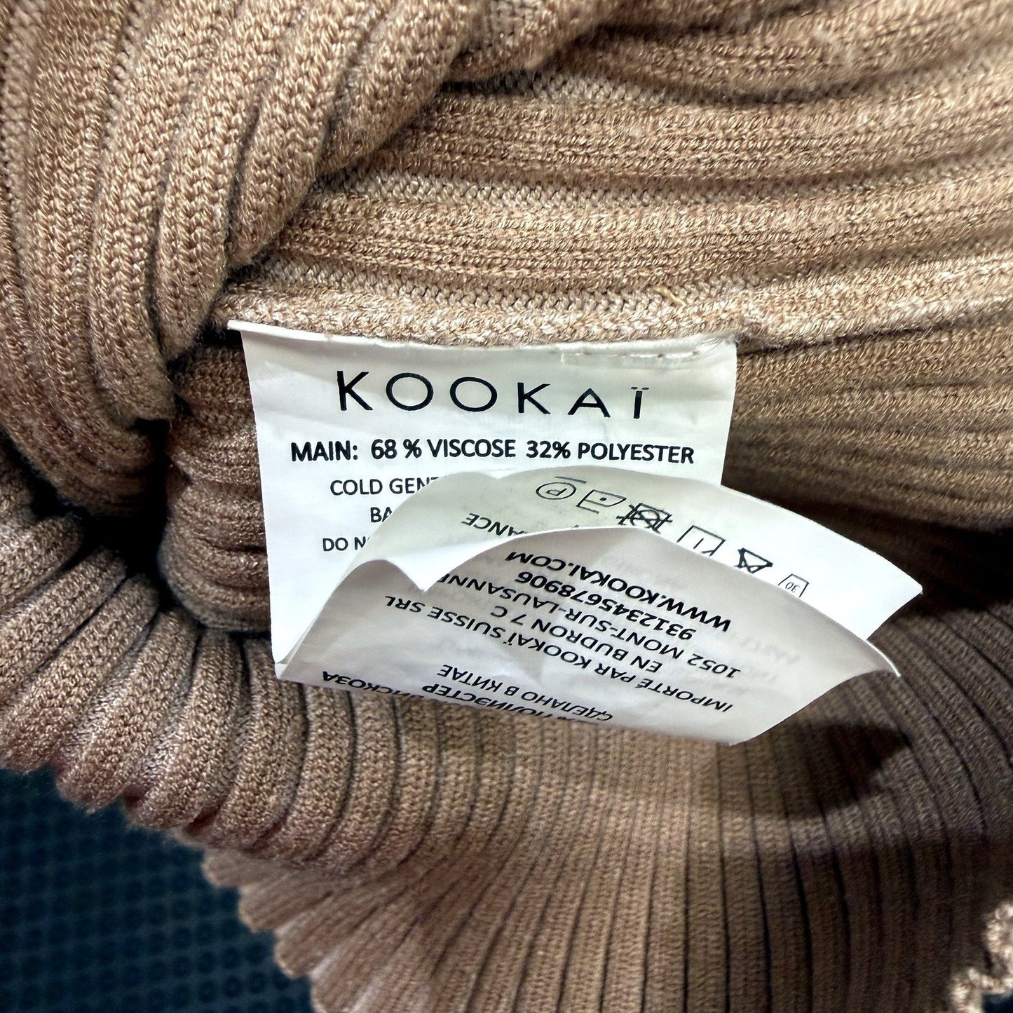 Kookai Womens Ribbed Knit Midi Dress in Brown - Size 0