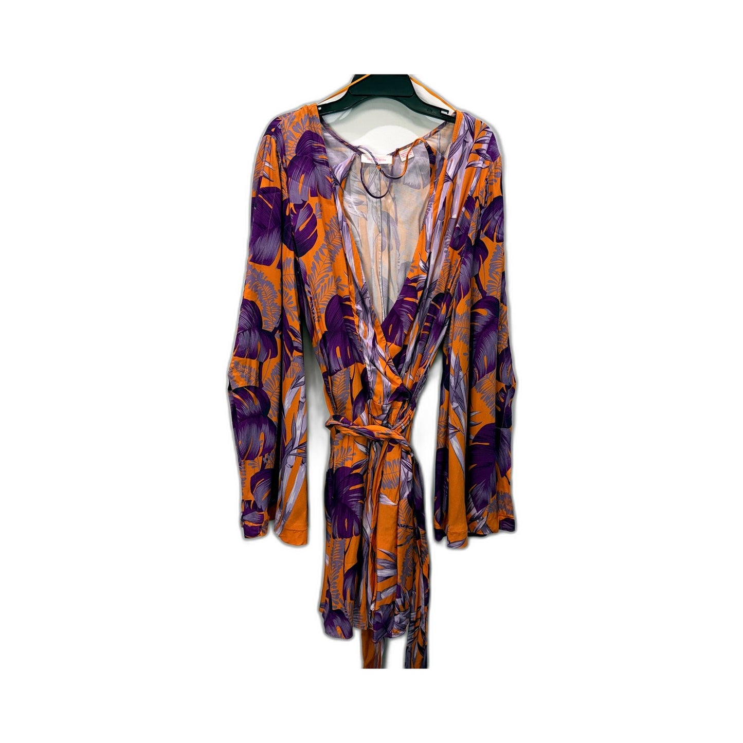 Sass & Bide Womens Monsteria Moment Floral Kimono Wrap Midi Dress Sz 16 NEW