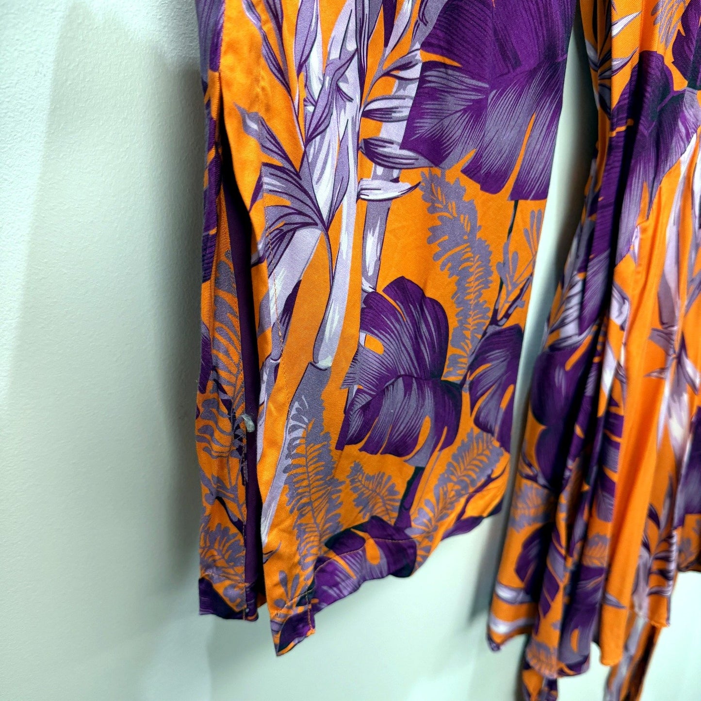 Sass & Bide Womens Monsteria Moment Floral Kimono Wrap Midi Dress Sz 16 NEW