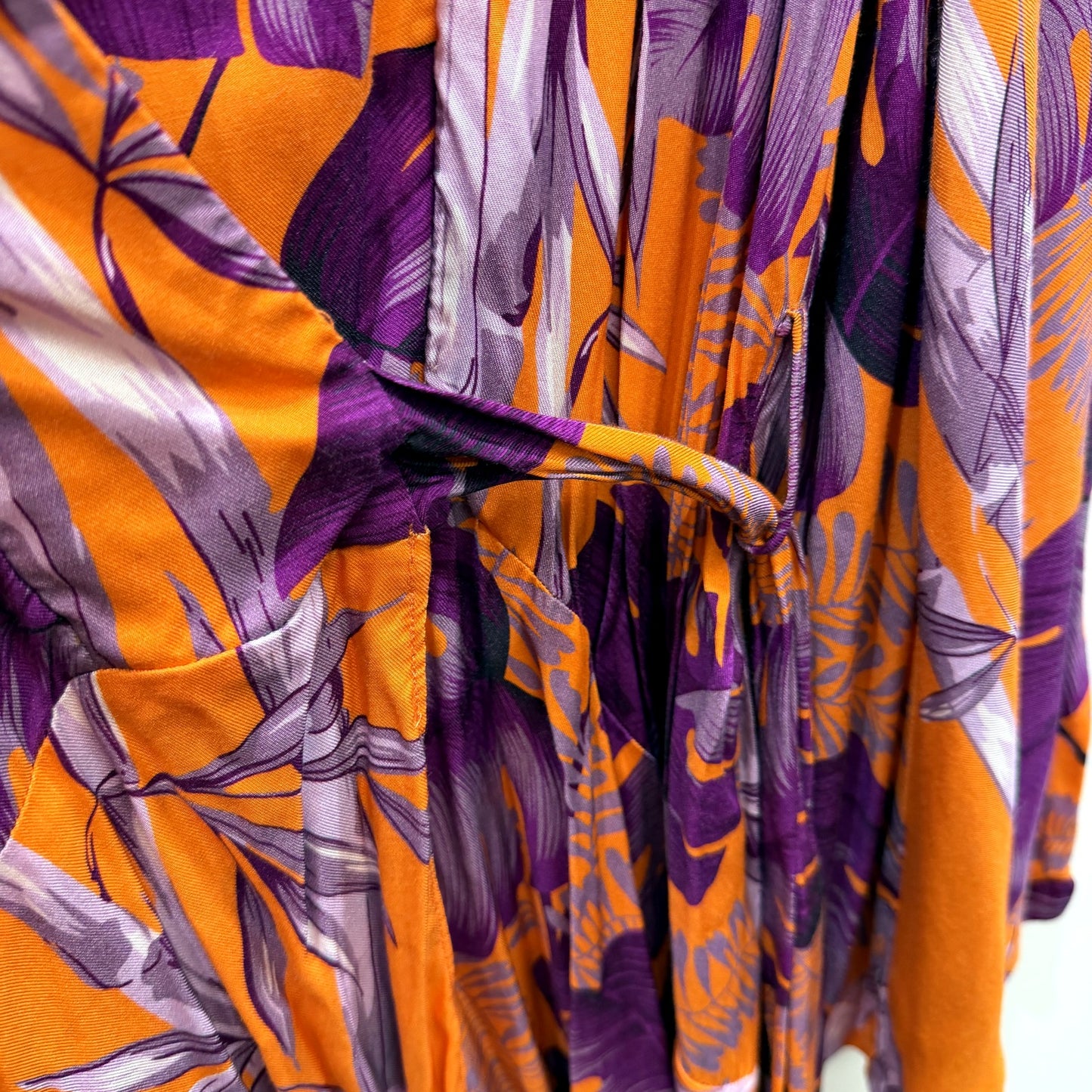 Sass & Bide Womens Monsteria Moment Floral Kimono Wrap Midi Dress Sz 16 NEW
