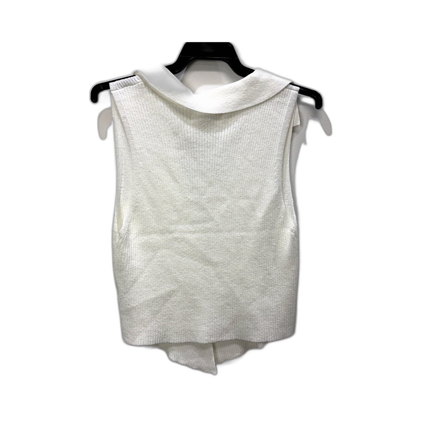 Subtitled Womens Cotton Tank Sweater Vest in White, Size M NEW