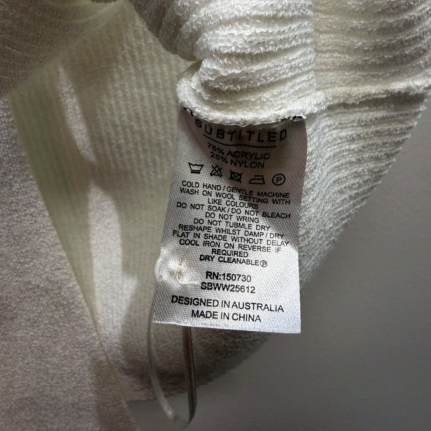Subtitled Womens Cotton Tank Sweater Vest in White, Size M NEW