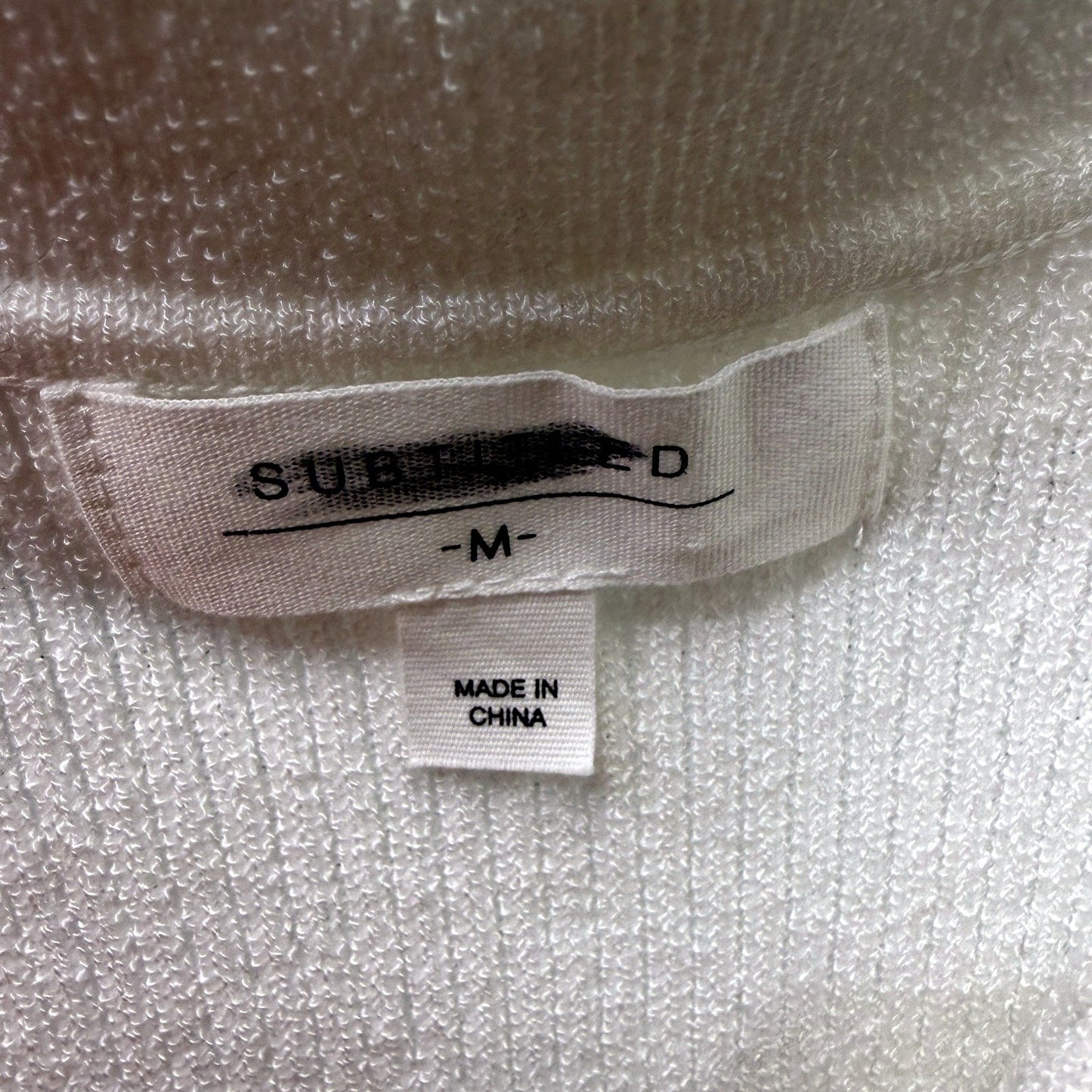 Subtitled Womens Cotton Tank Sweater Vest in White, Size M NEW