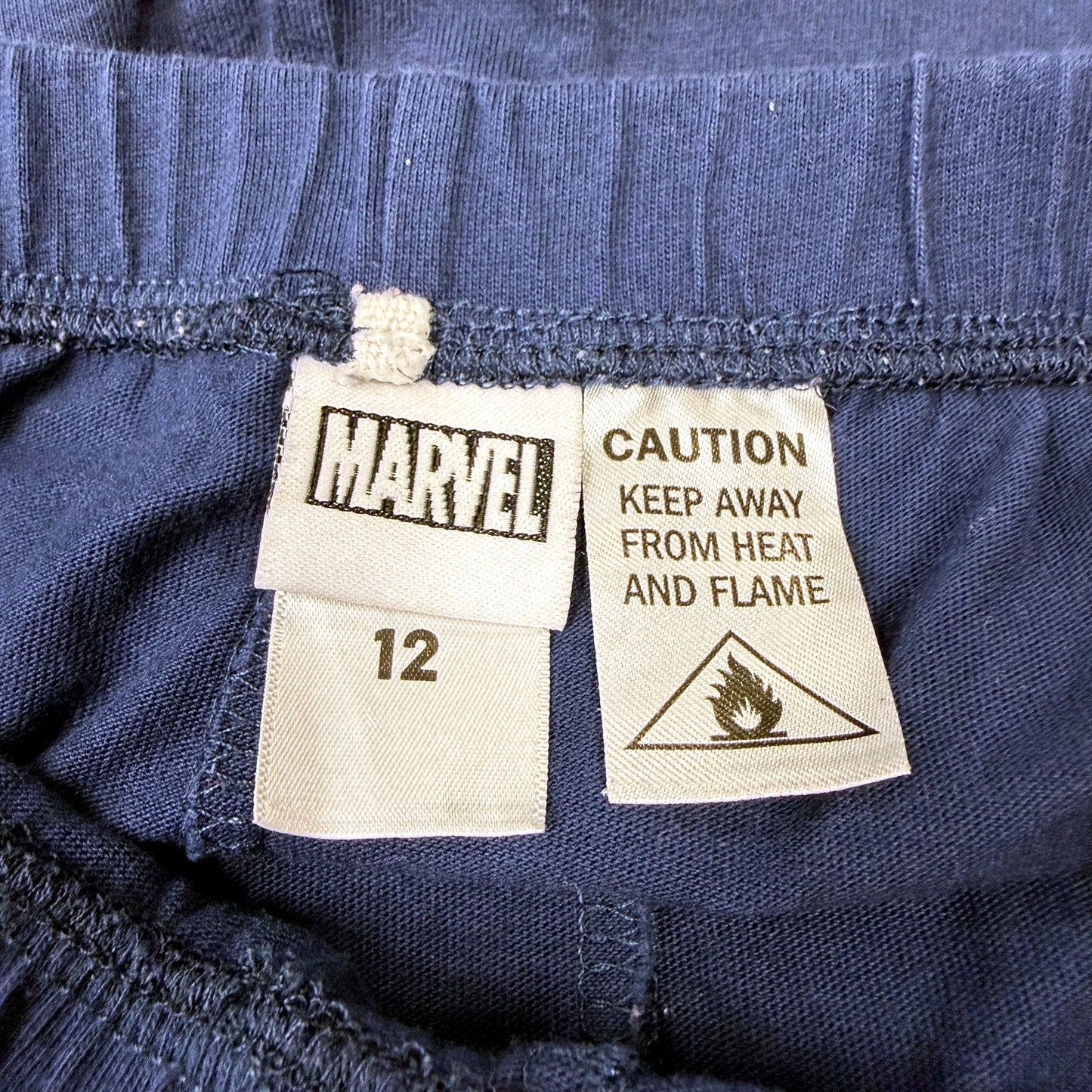 Marvel Boys Navy Blue Cotton Pajama Bottoms for Kids Sizes 12