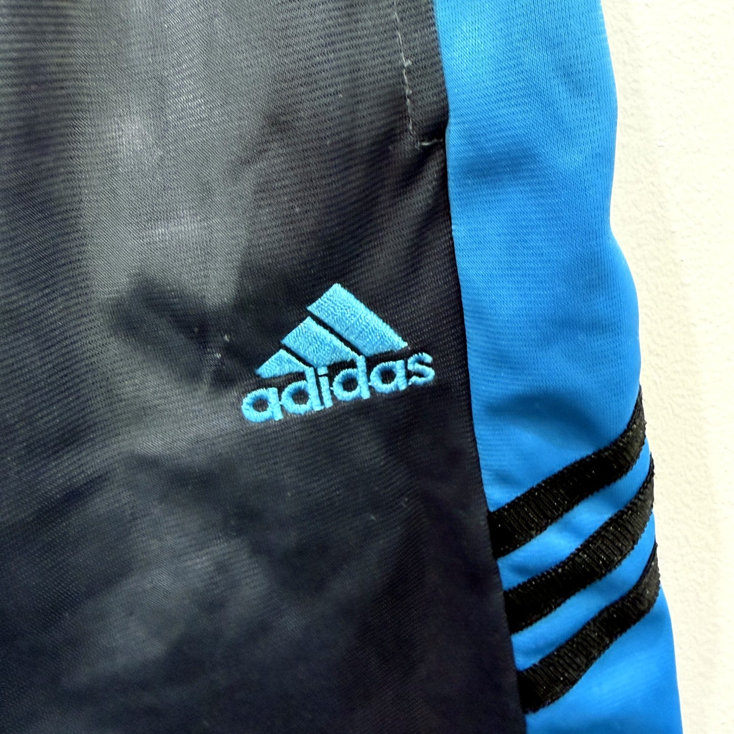 adidas Boys Athletic Shorts Black Blue Activewear Gym Workout Size M/S Size