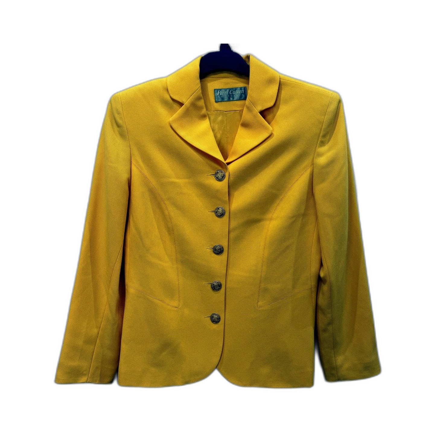 Perri Blazer/Jacket Womens Cutten Yellow Blazer Jacket for Formal Office Wear