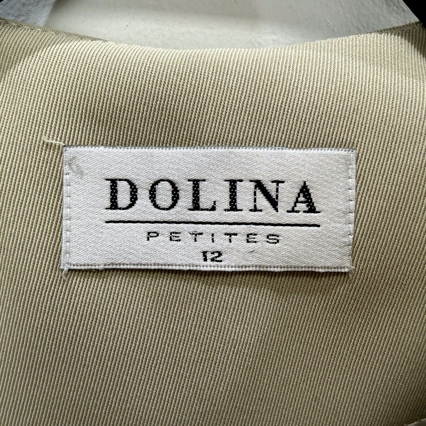 Dolina Womens Beige Lightweight Casual Petite Blazer Size 12