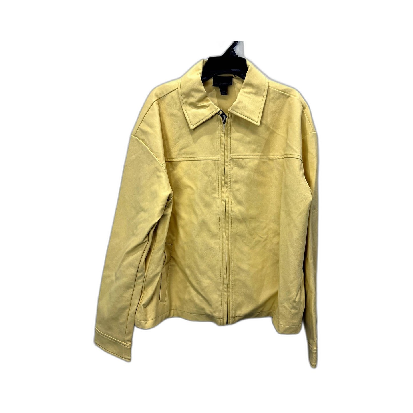 Alice in the Eve Womens Faux Leather Jacket Lightweight Casual Banana Size NEW