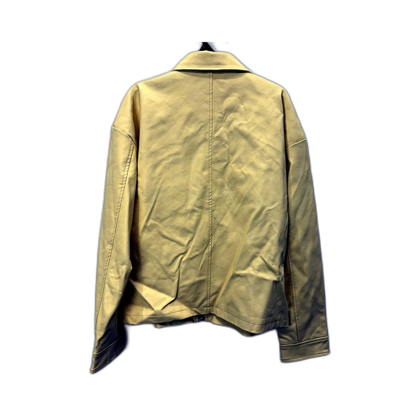Alice in the Eve Womens Faux Leather Jacket Lightweight Casual Banana Size NEW