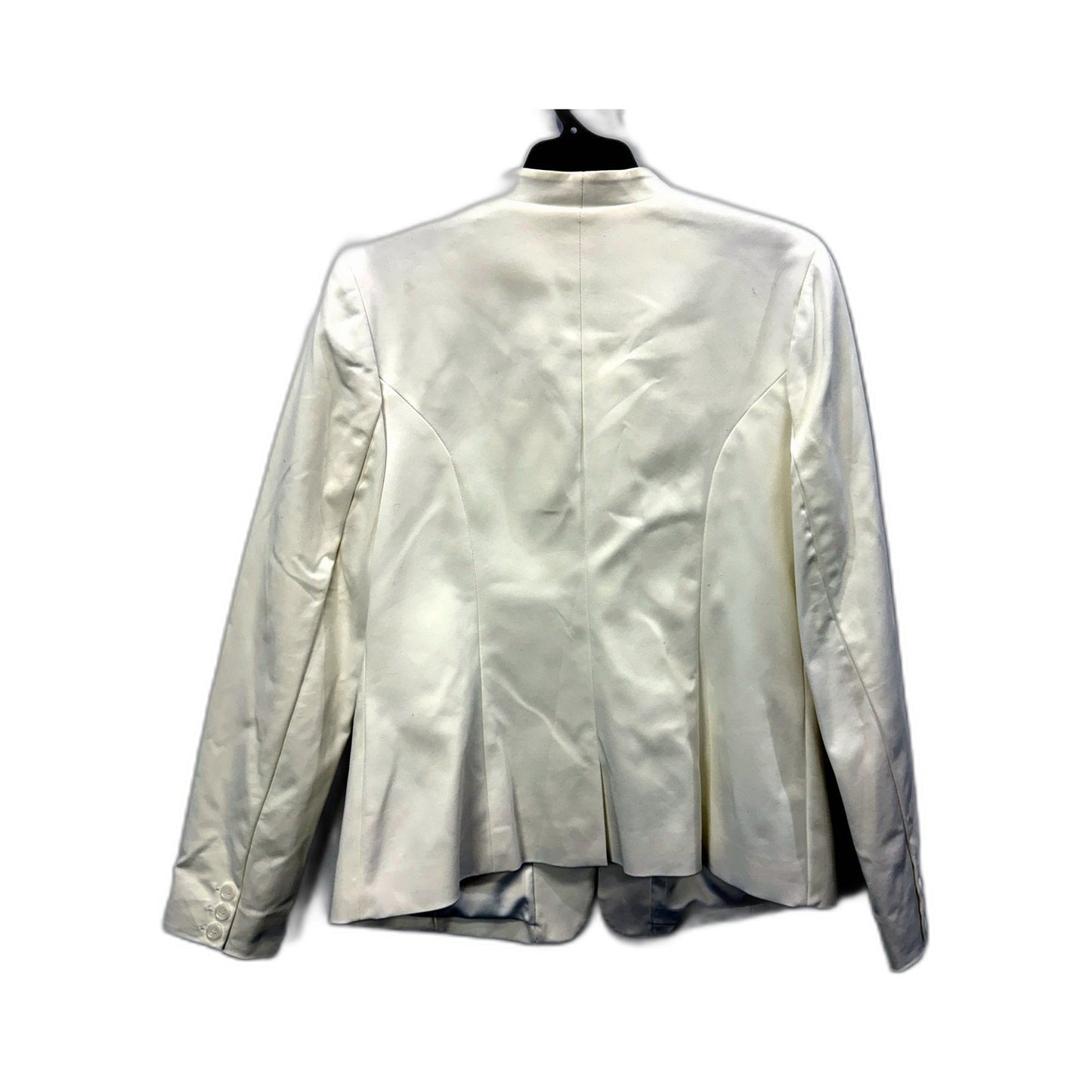 Jacquie Womens Cream Lightweight Elastic Waist Blazer Size 12