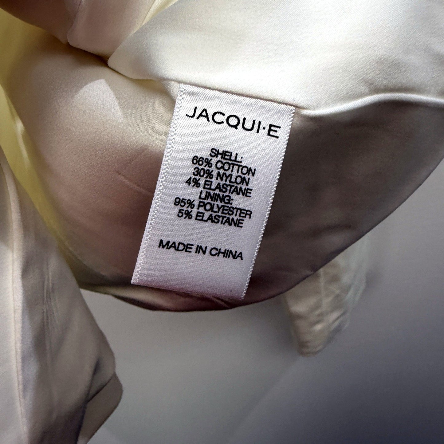 Jacquie Womens Cream Lightweight Elastic Waist Blazer Size 12