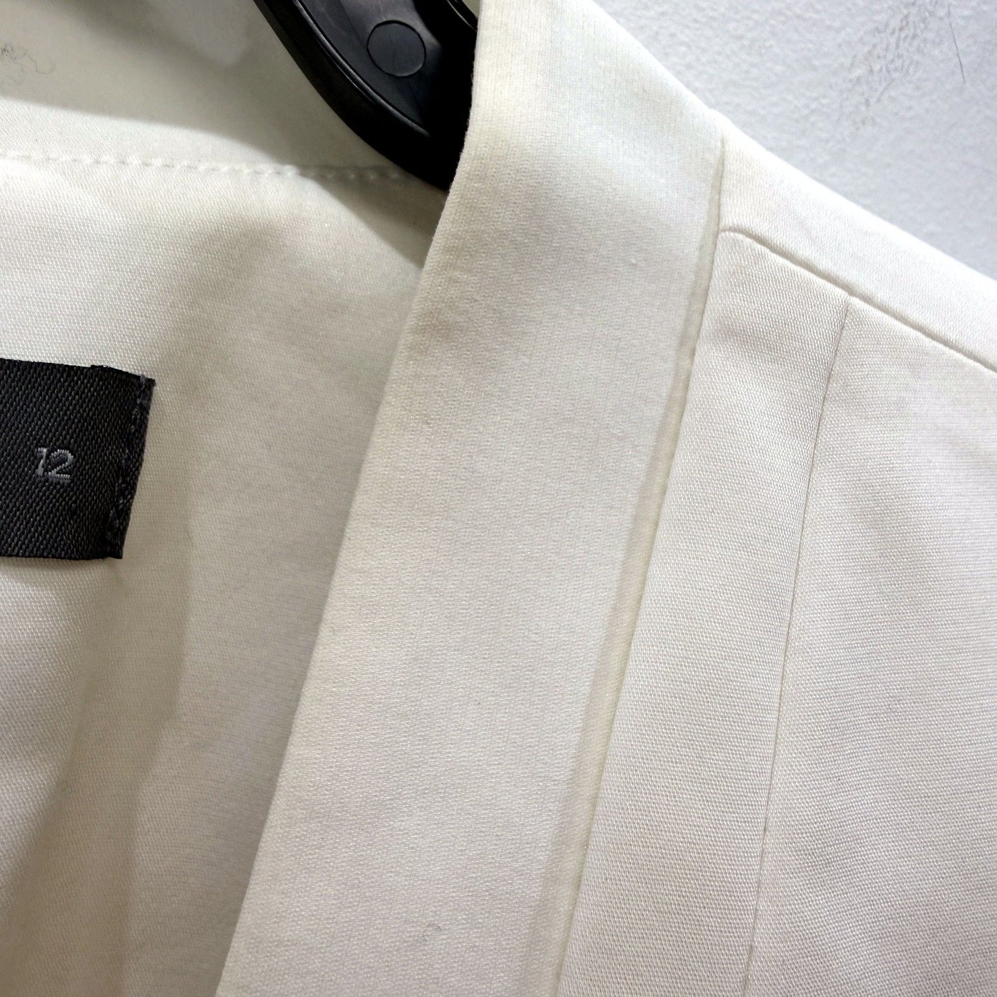 Jacquie Womens Cream Lightweight Elastic Waist Blazer Size 12