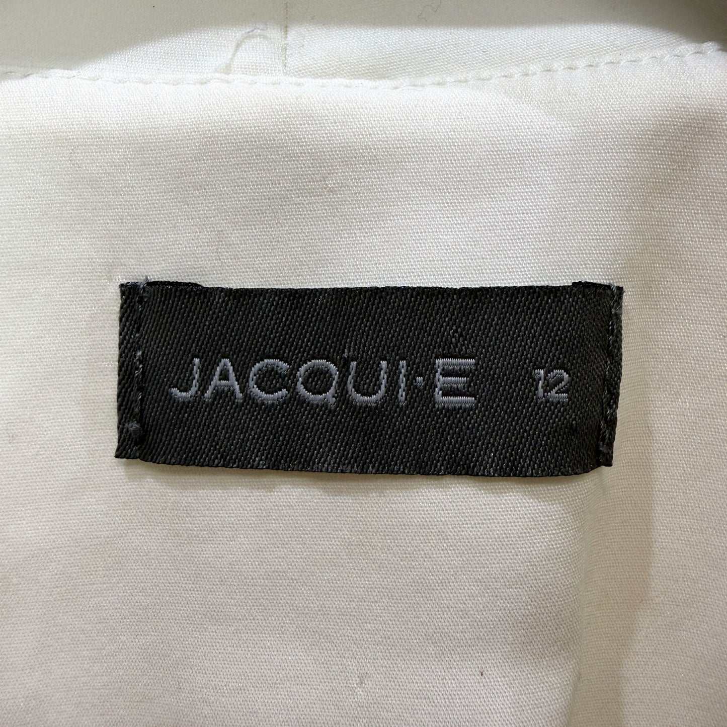 Jacquie Womens Cream Lightweight Elastic Waist Blazer Size 12