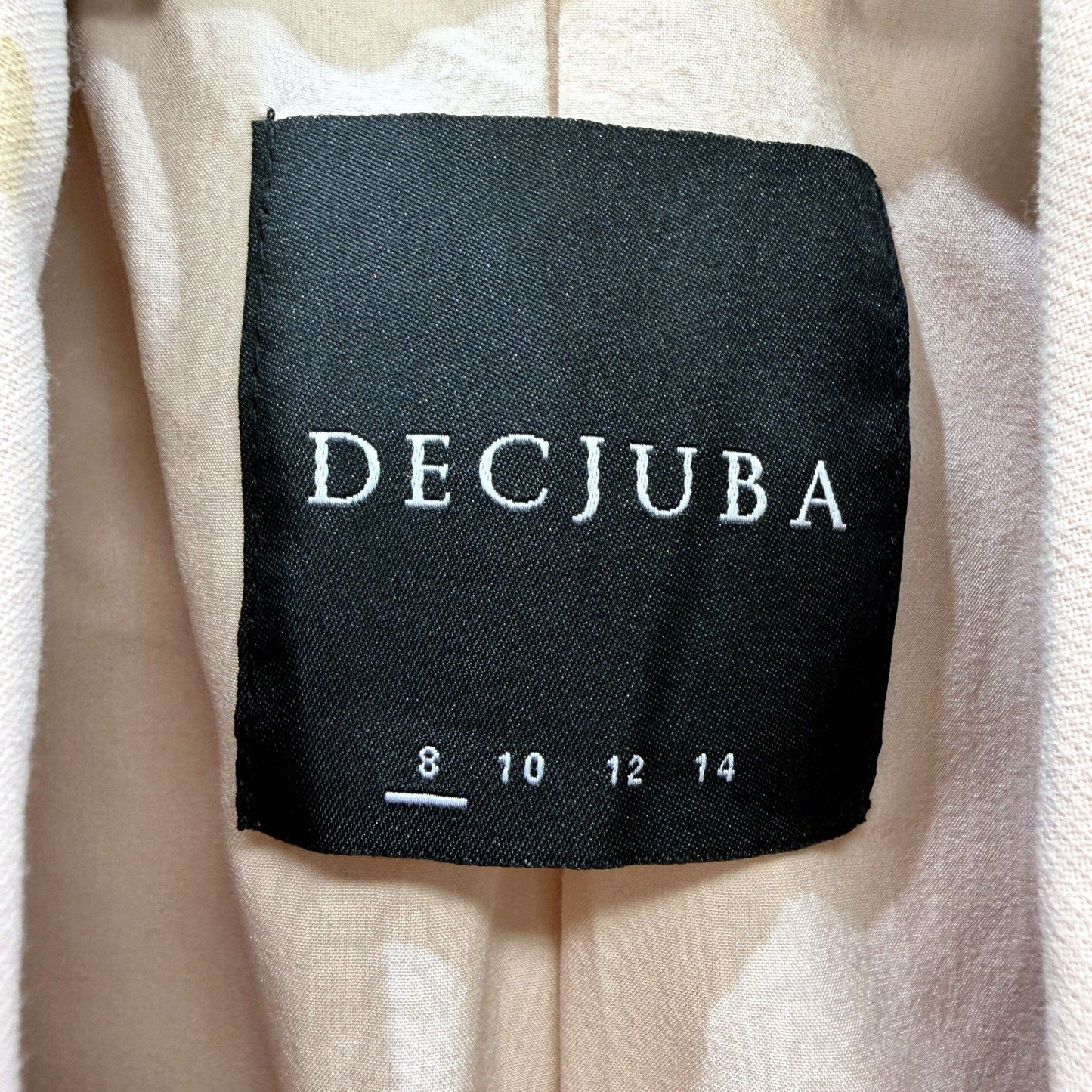 Decjuba Womens Pink Cotton Blend Double Breasted Blazer, Size 8