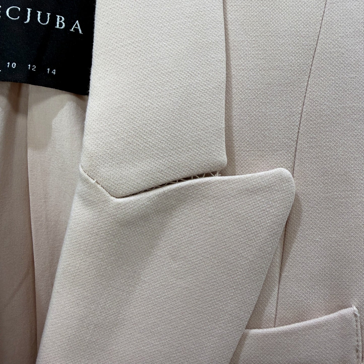 Decjuba Womens Pink Cotton Blend Double Breasted Blazer, Size 8