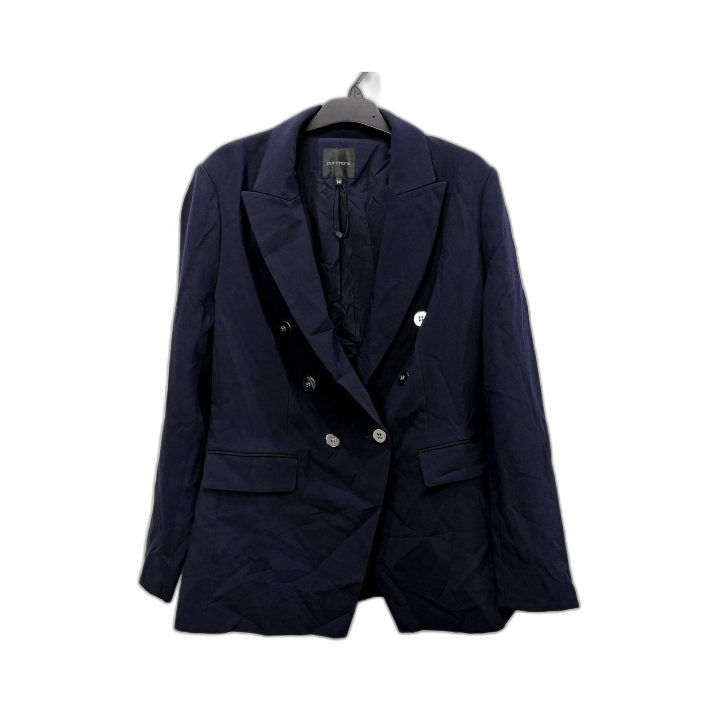 Portmans Womens Navy Blue Double Breasted Blazer Size 14 NEW