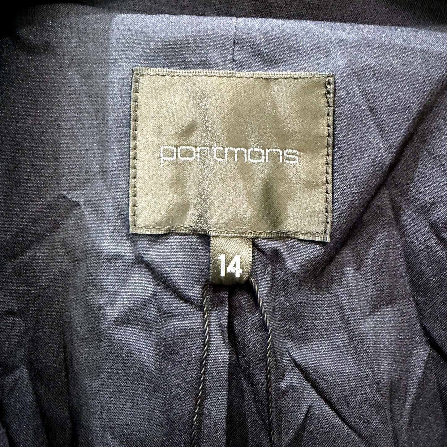 Portmans Womens Navy Blue Double Breasted Blazer Size 14 NEW