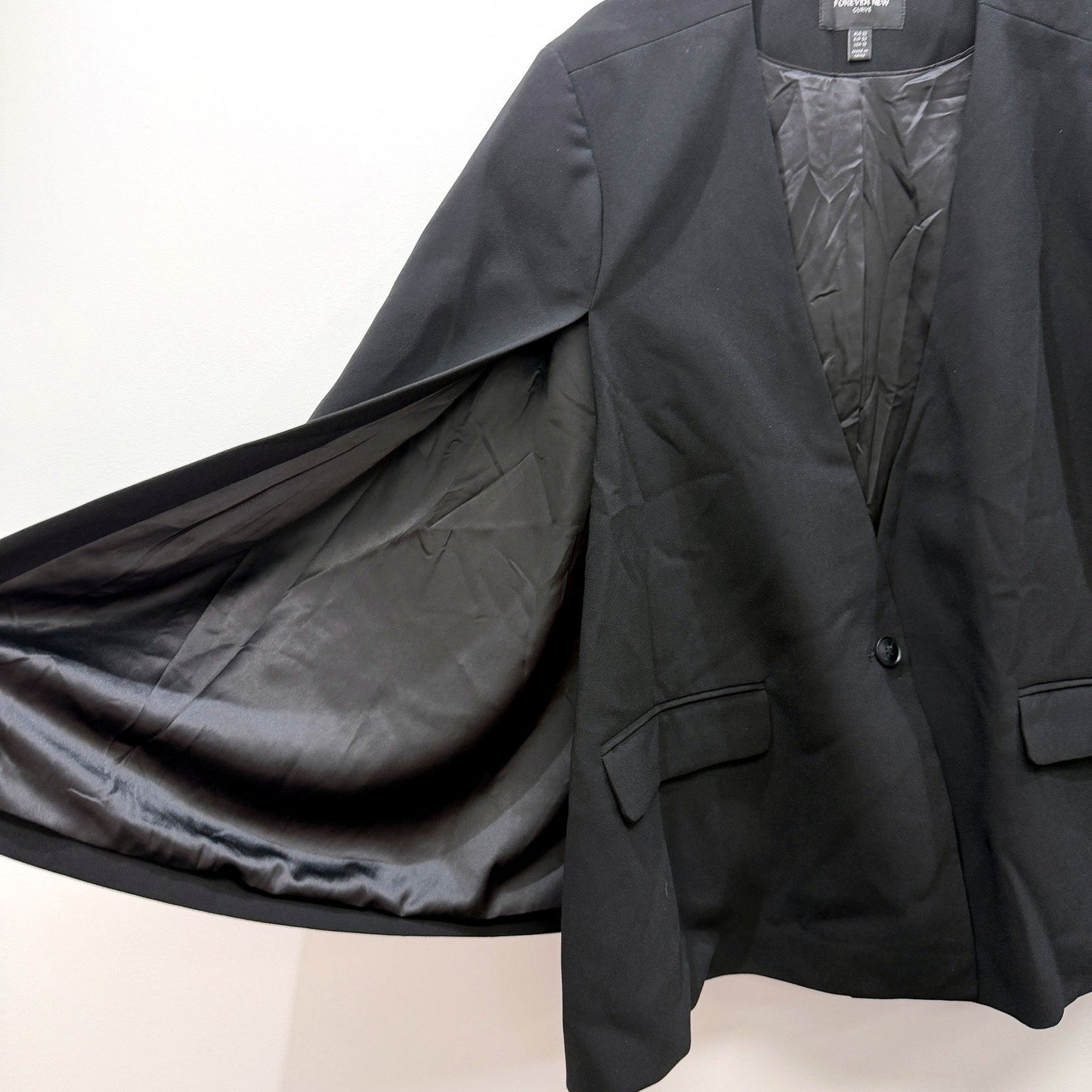 Forever New Womens Oversized Black Cape Cloak Vest Size 22
