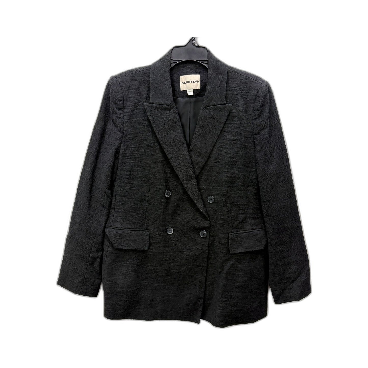 Country Road Womens Dark Grey Textured Blazer Jacket Size 16