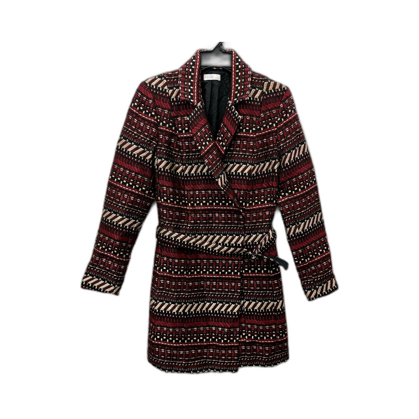 Kookai Womens Patterned Belted Jacket in Multi Color or - Size 38