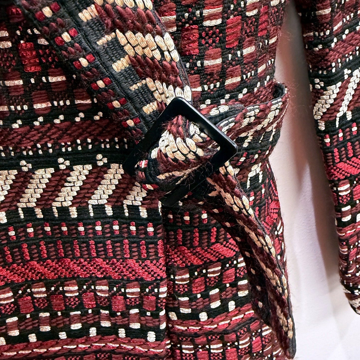 Kookai Womens Patterned Belted Jacket in Multi Color or - Size 38