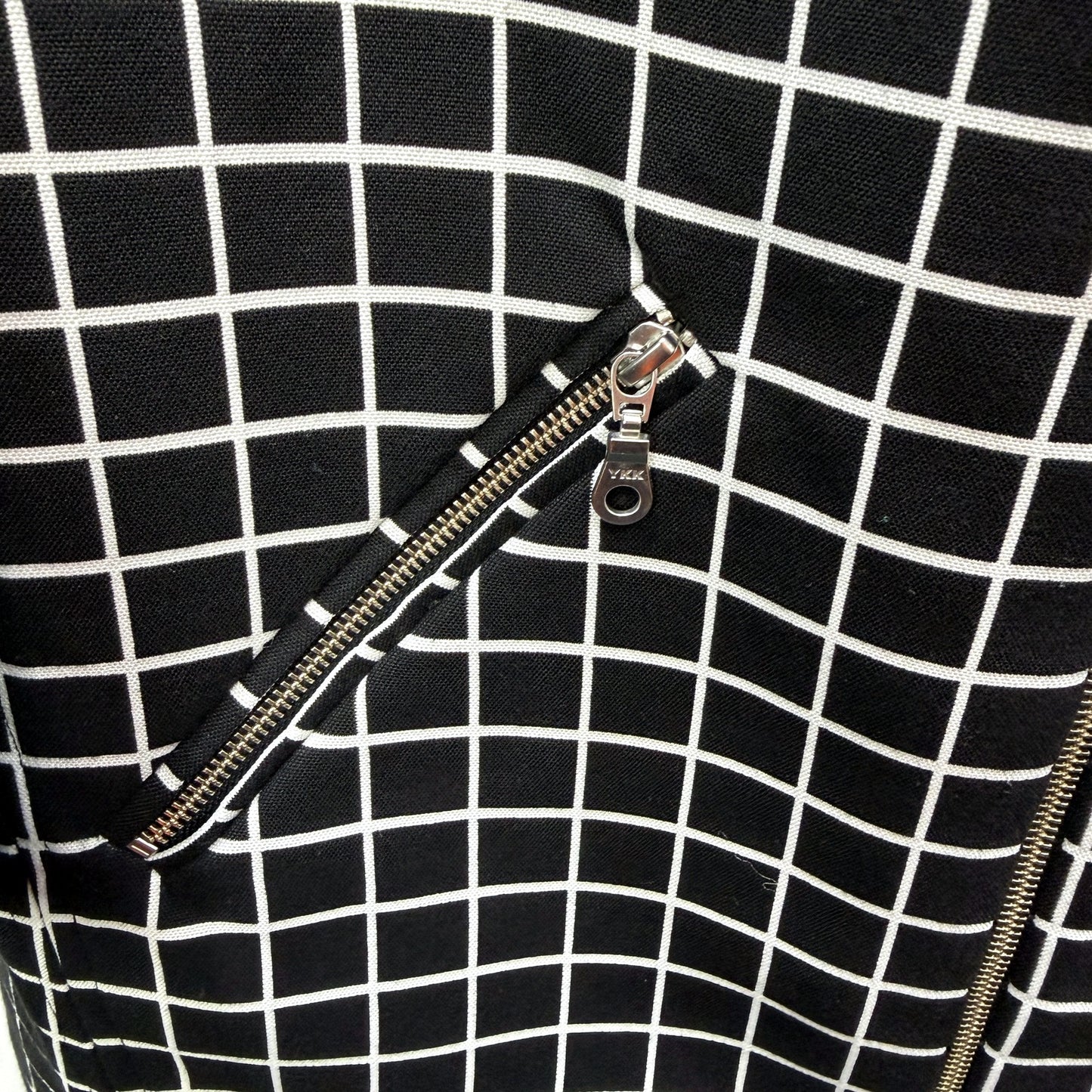 Pingpong Womens Checkered Black and White Cotton Jacket Size 10 NEW