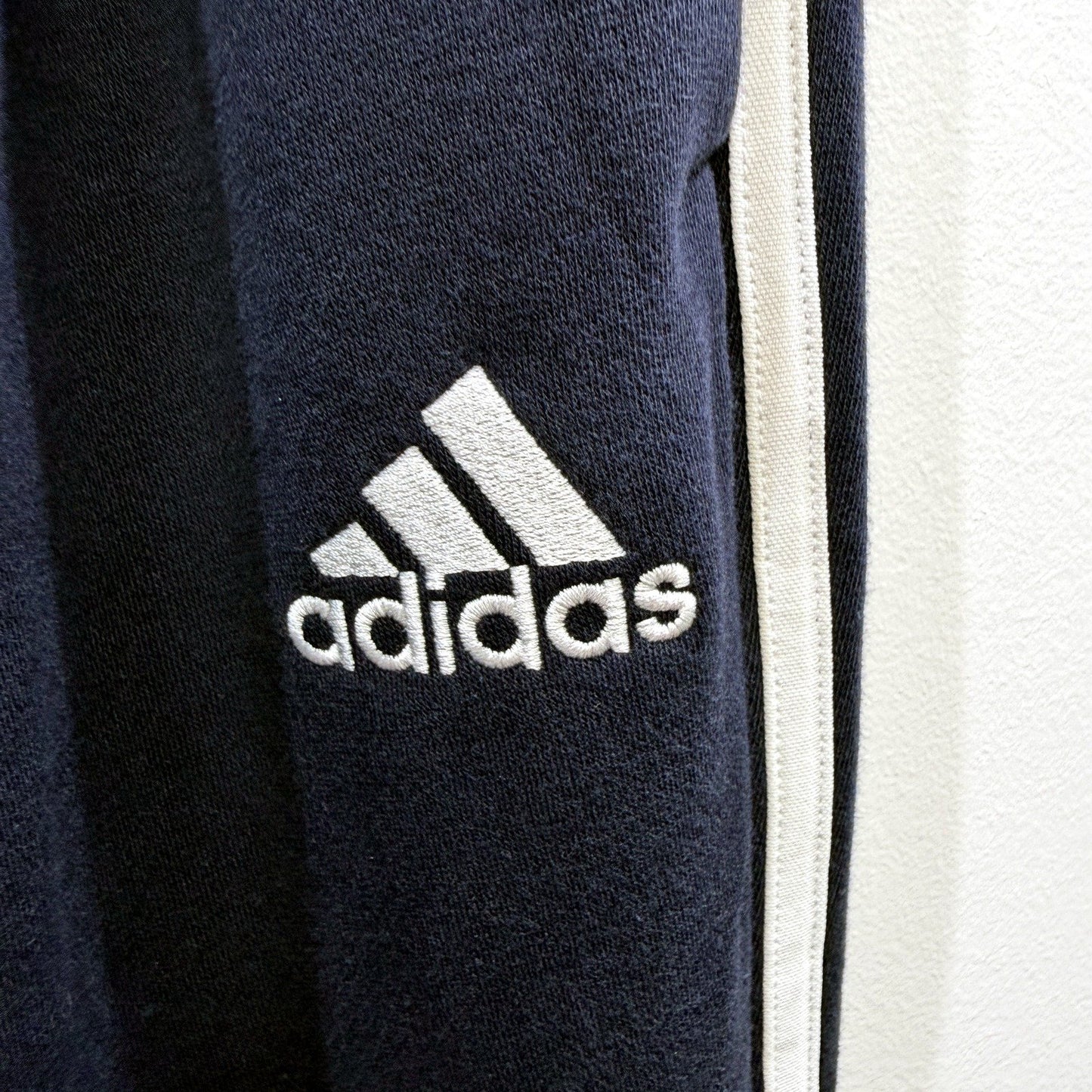 adidas Womens Navy Blue Drawstring Sweatpants with Pockets - Size L