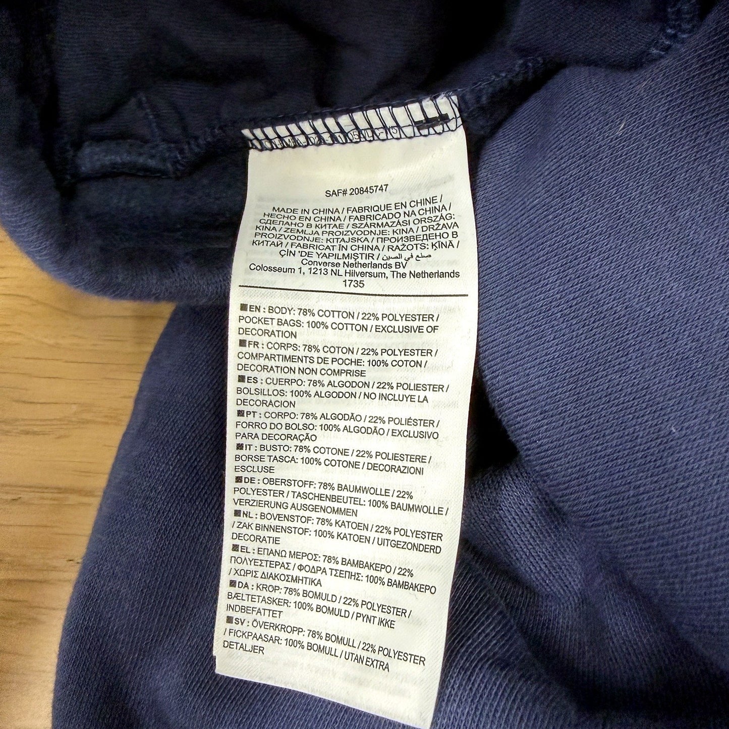 Converse Mens Navy Blue Sweatpants Drawstring Pockets Comfortable Casual Size L