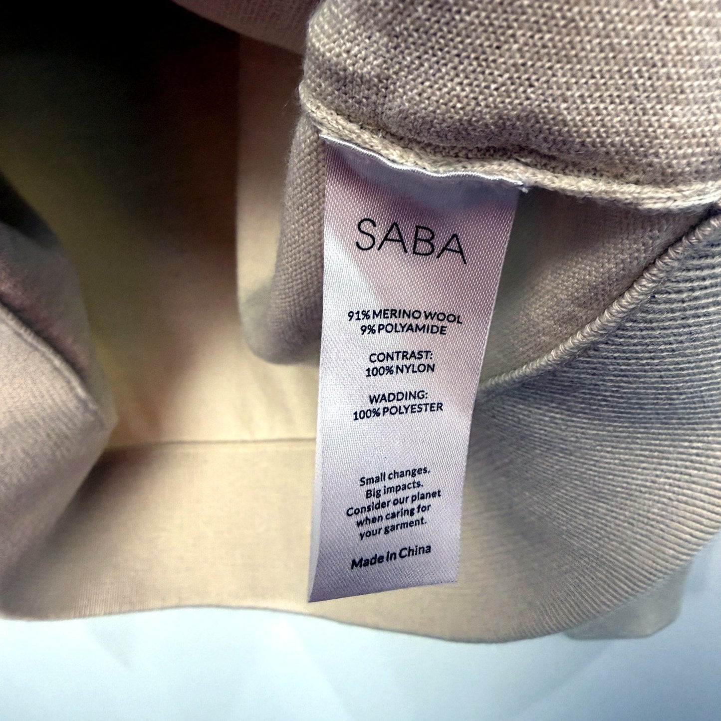 S/B by Saba Beige Quilted Jacket Womens Size Large