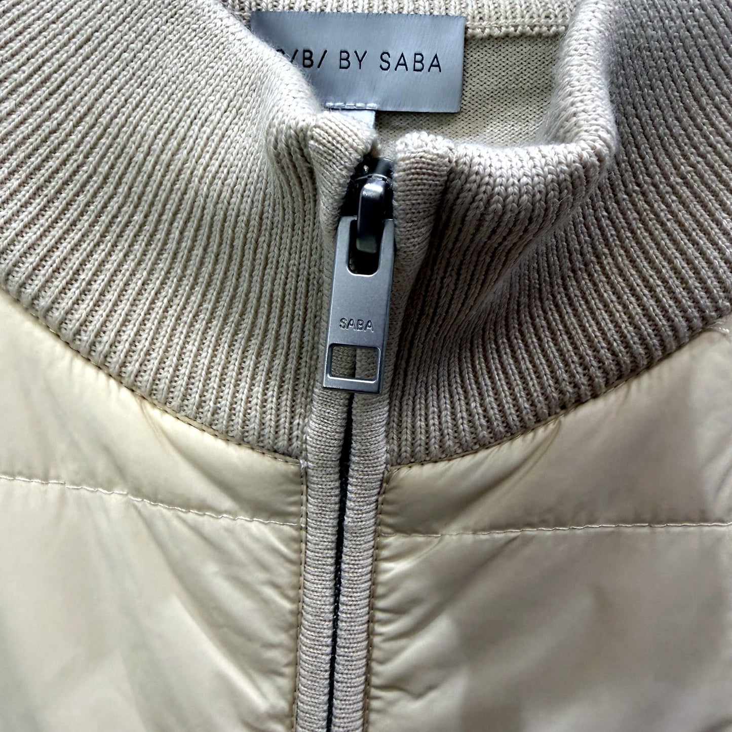 S/B by Saba Beige Quilted Jacket Womens Size Large