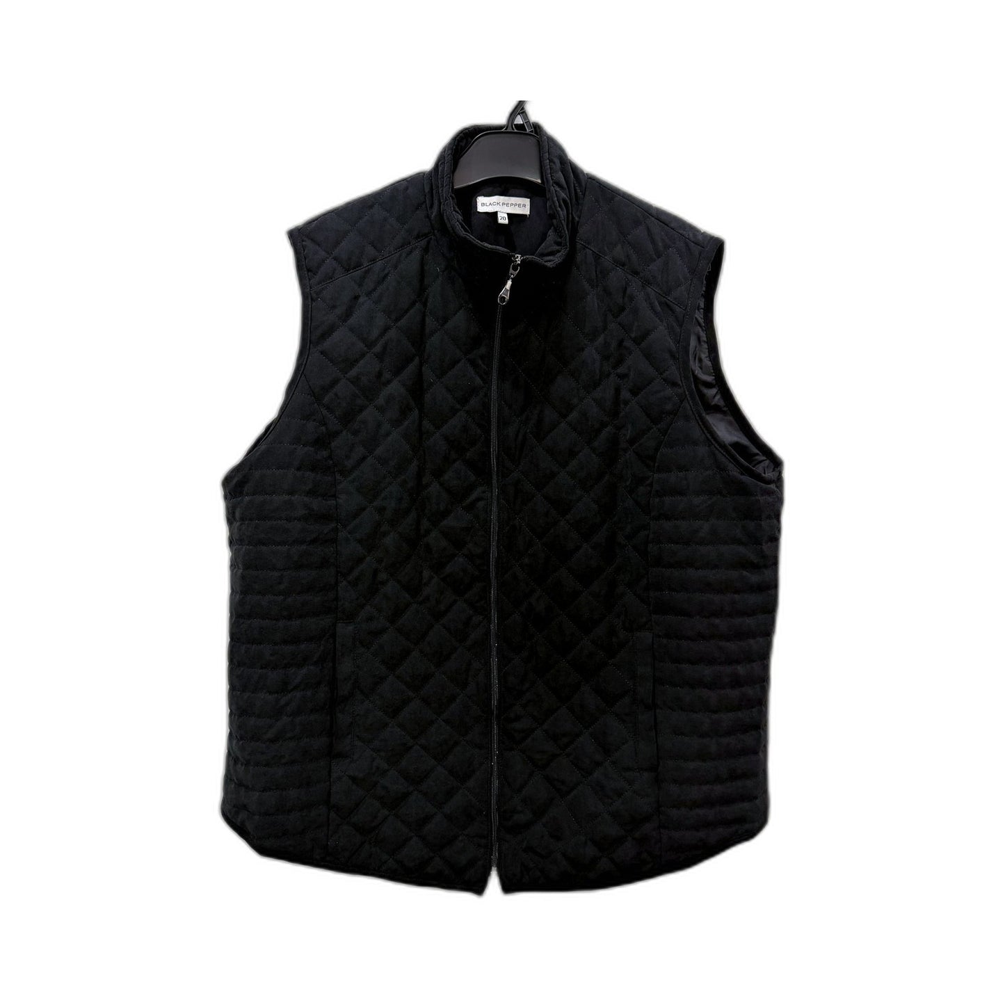 Black Pepper Womens Quilted Polyester Insulated Vest in Size 20