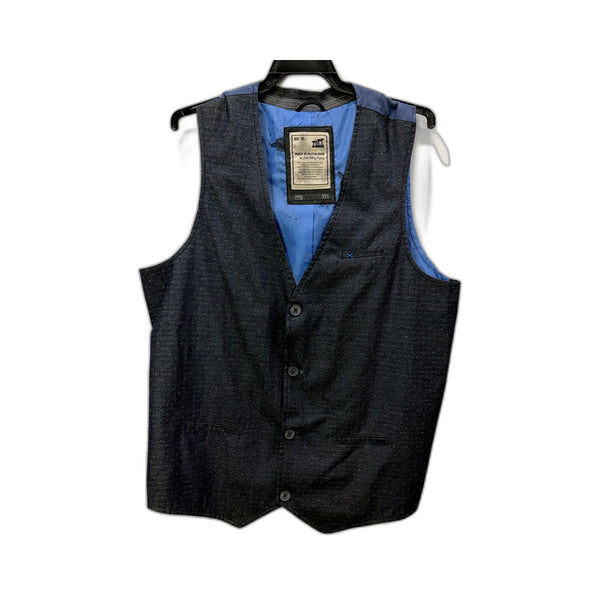 No Excess Mens Casual Denim Vest in Blue and Black, EU XL Size