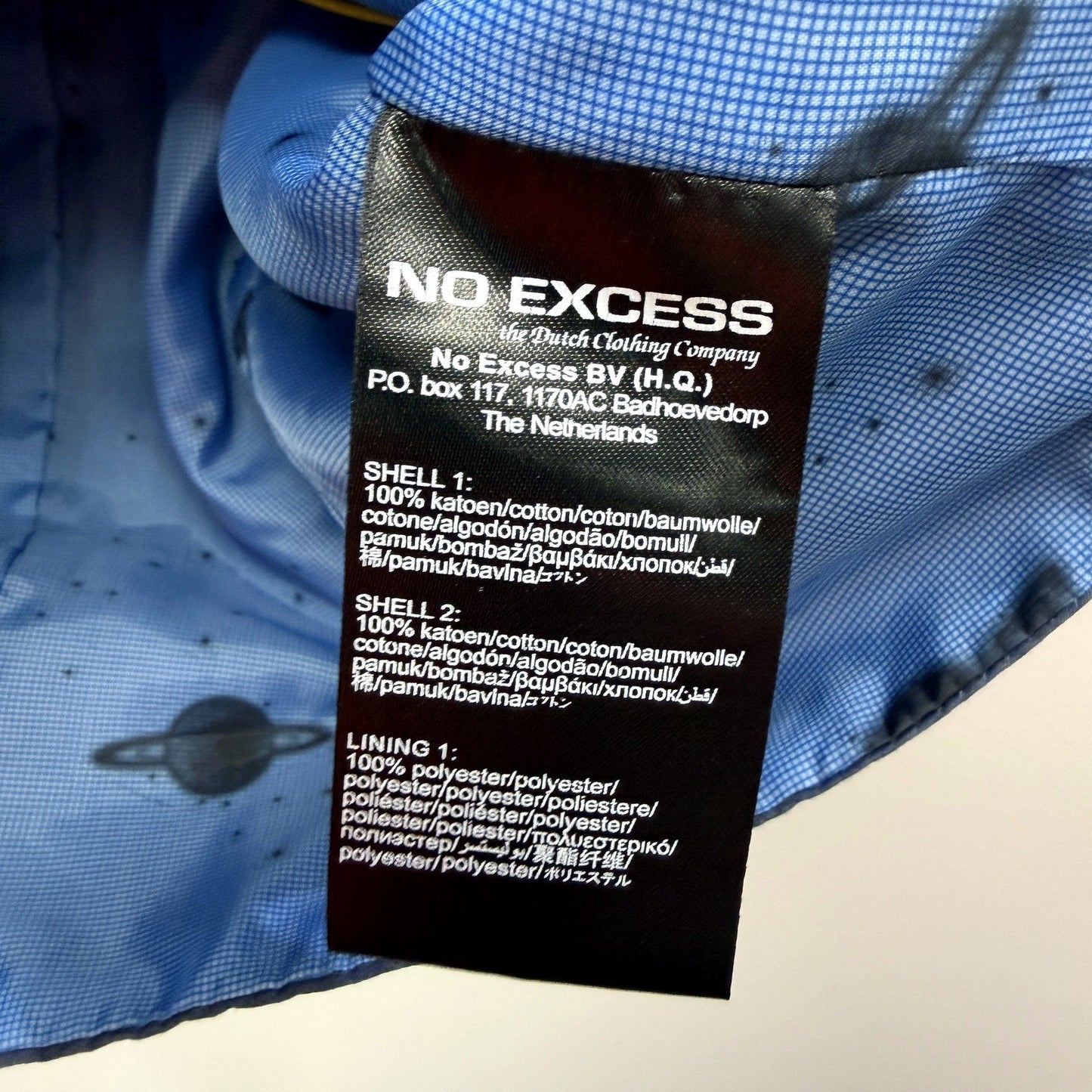 No Excess Mens Casual Denim Vest in Blue and Black, EU XL Size